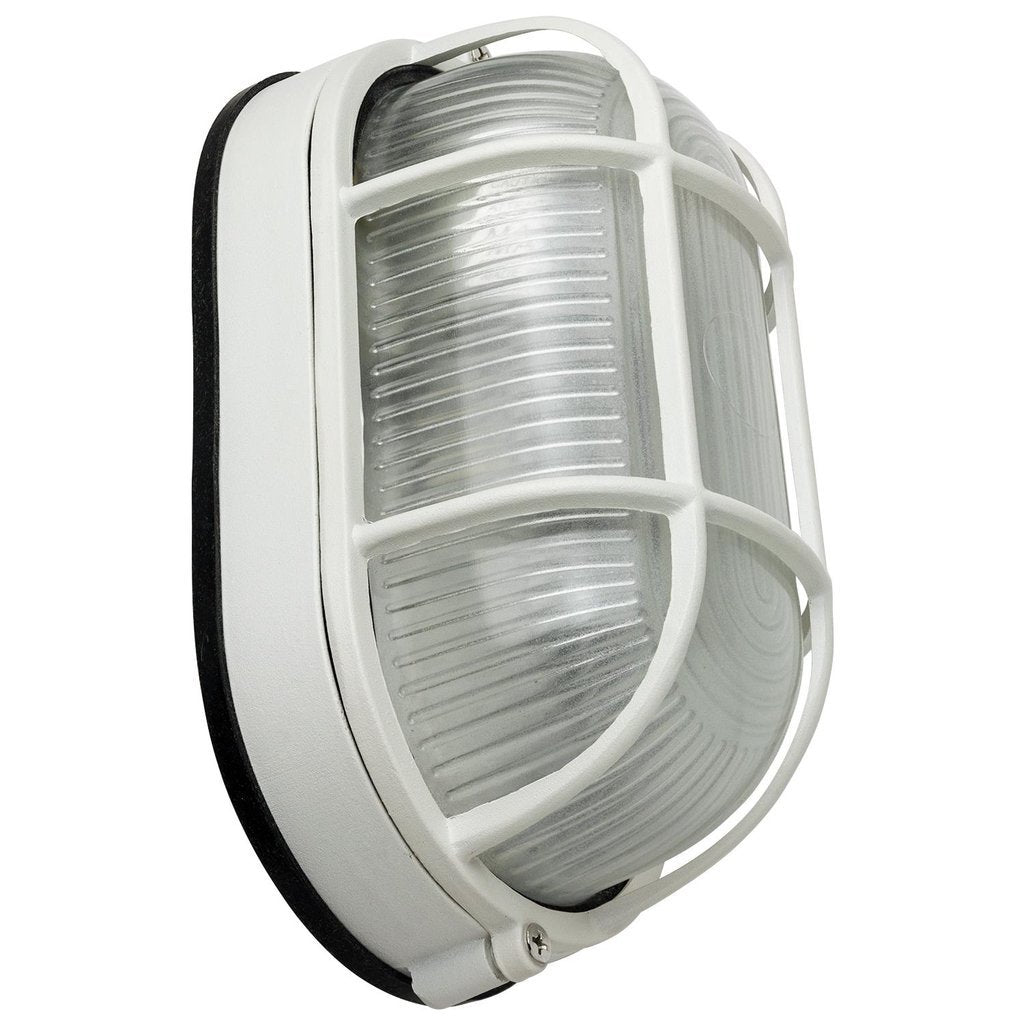 Sunlite 47030-SU Fixture Wall Mount Oval Style Outdoor White Powder