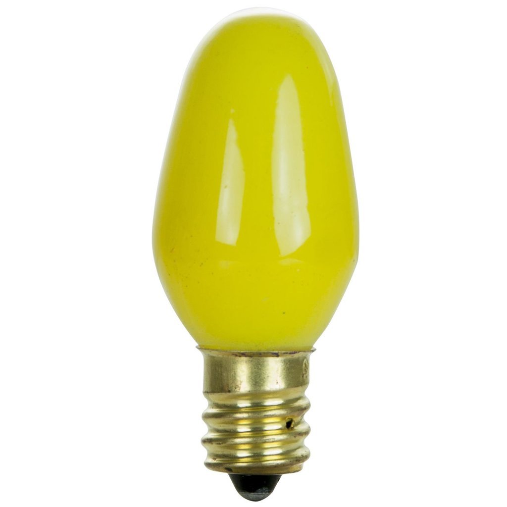 Sunlite 01265-SU 7W C7 Yellow Incandescent Light Bulb