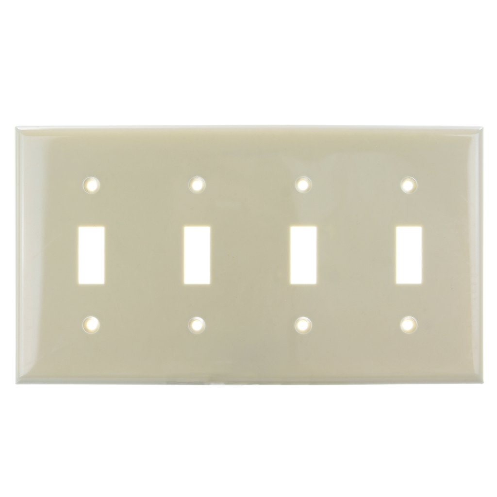Sunlite 50532-SU Wall Plate E104/I 4 Gang Toggle Switch Plate Ivory