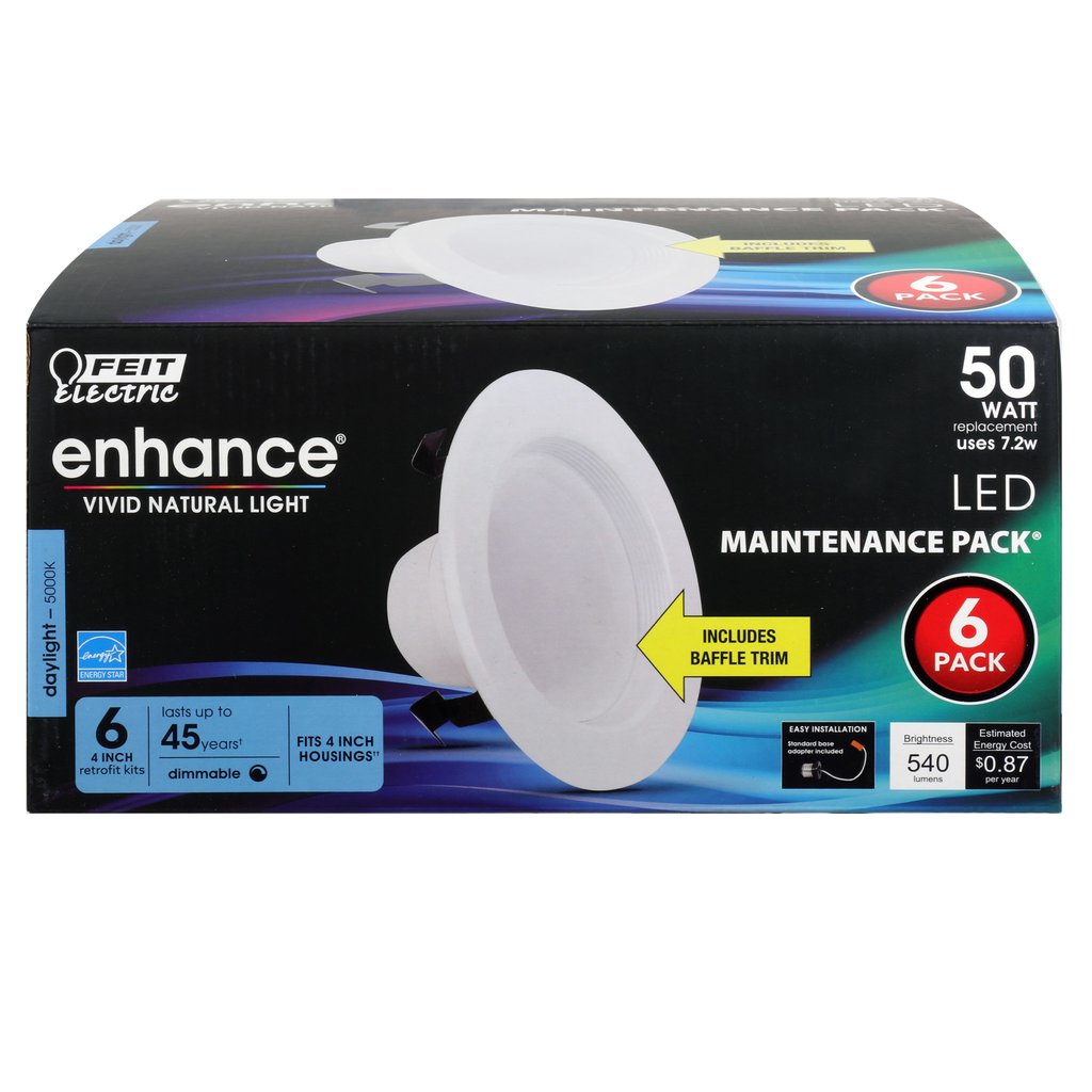 Feit Electric LEDR4B/950CA/MP/6 7.2W 4" Round LED Downlight Dimmable