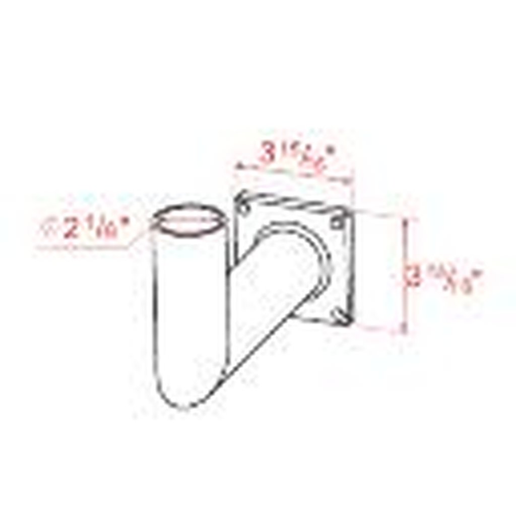 MaxLite 72098 WALL MOUNT BRACKET; L SHAPE; 2-3/8"; BRONZE OD-POLE