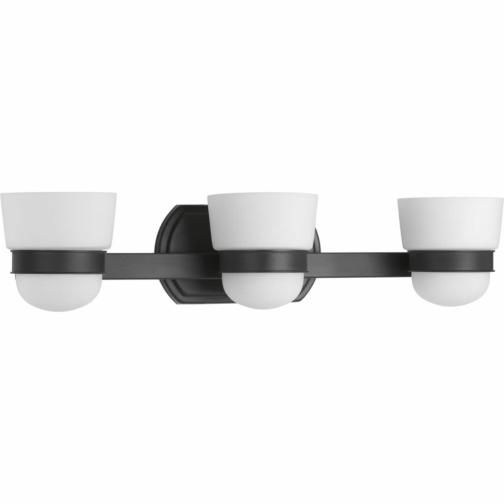 Progress Lighting P300078-031 Fixture Etched opal glass shades are