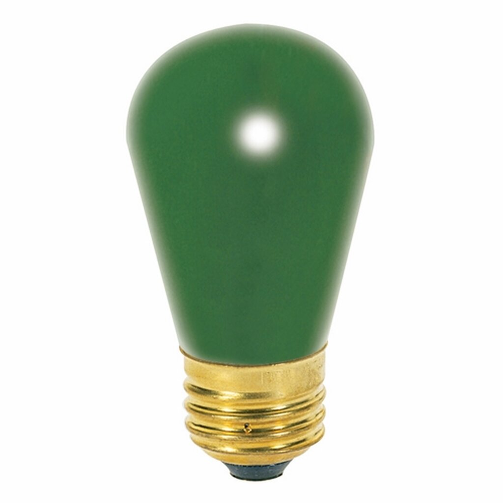 Satco S3962 11W S14 Green Incandescent Light Bulb