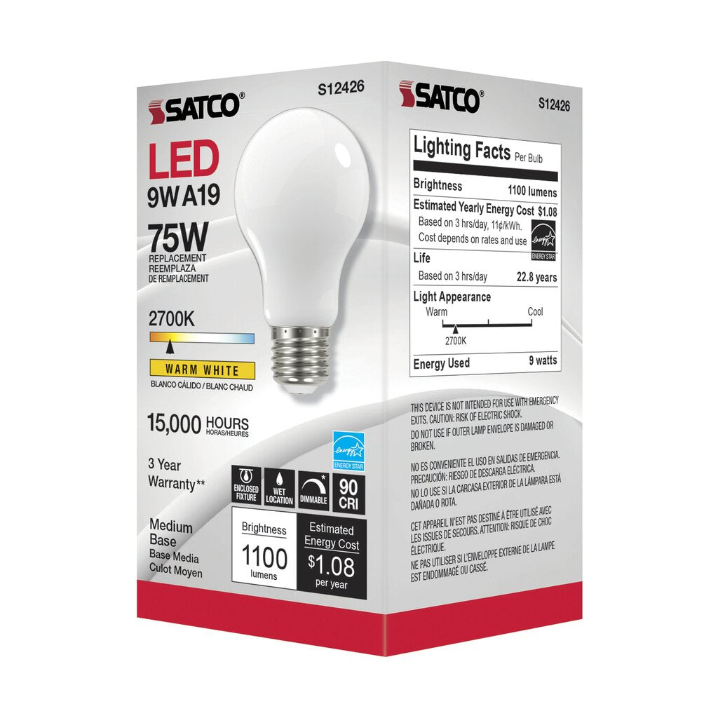 Satco S12426 11W A19 LED Light Bulb