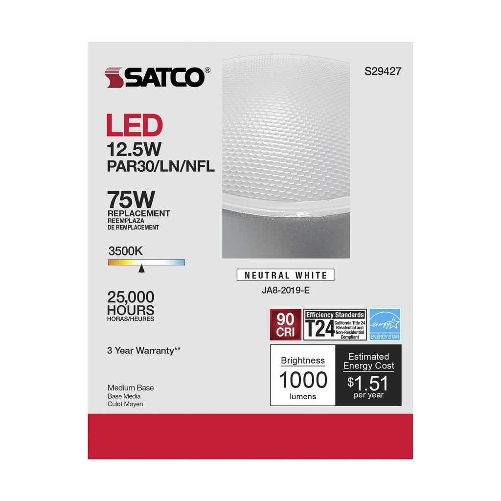 Satco S29427 12.5W PAR30 Long LED Light Bulb