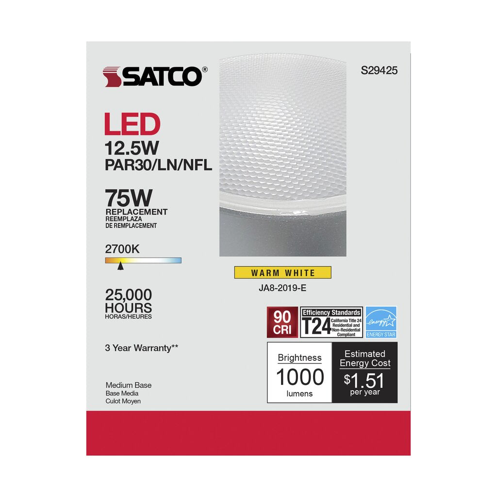 Satco S29425 12.5W PAR30 Long LED Light Bulb