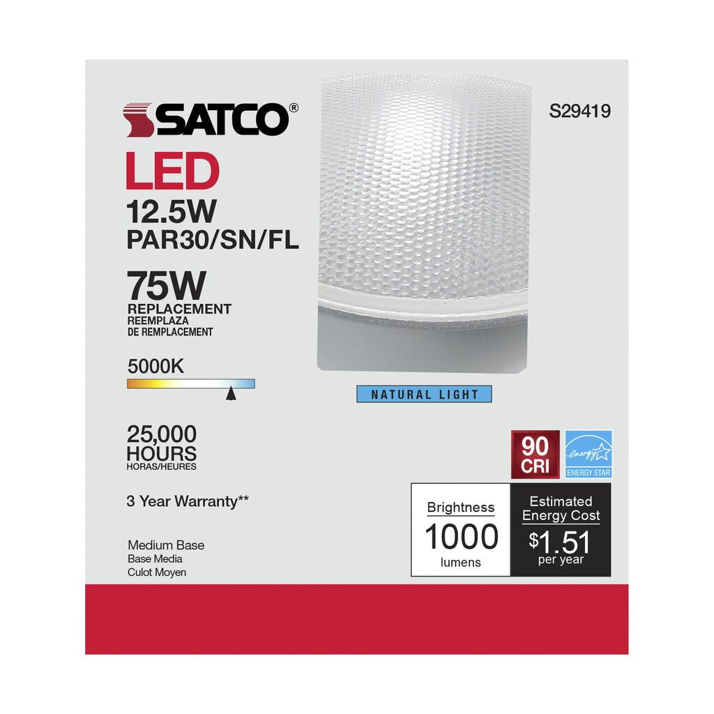 Satco S29419 12.5W PAR30 Short LED Light Bulb