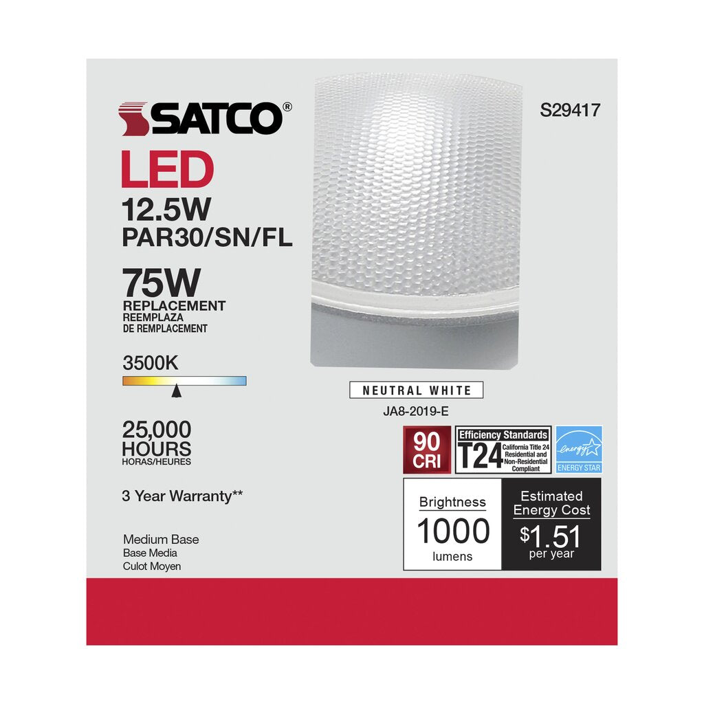 Satco S29417 12.5W PAR30 Short LED Light Bulb