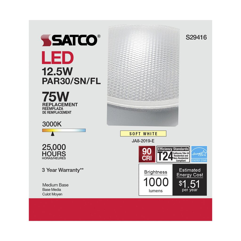 Satco S29416 12.5W PAR30 Short LED Light Bulb