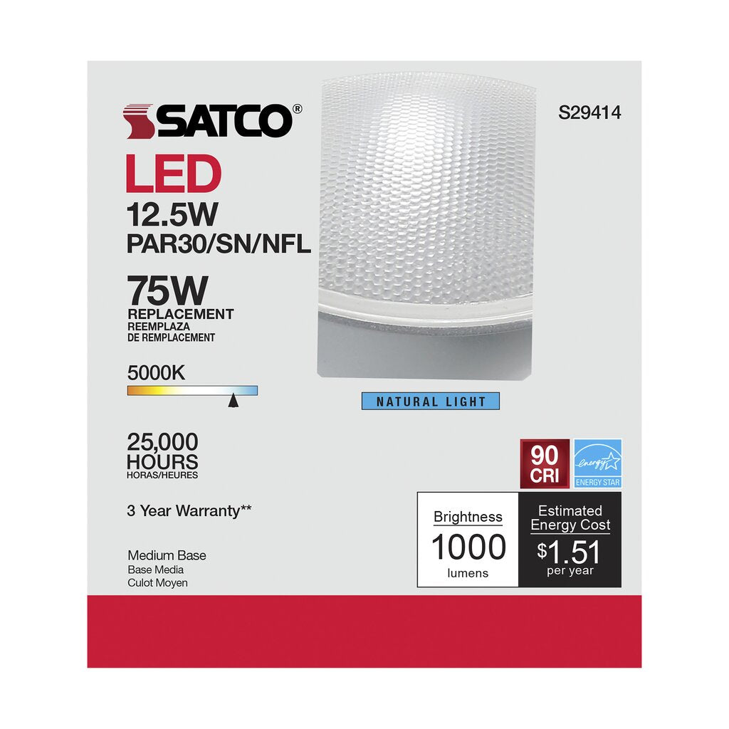 Satco S29414 12.5W PAR30 Short LED Light Bulb
