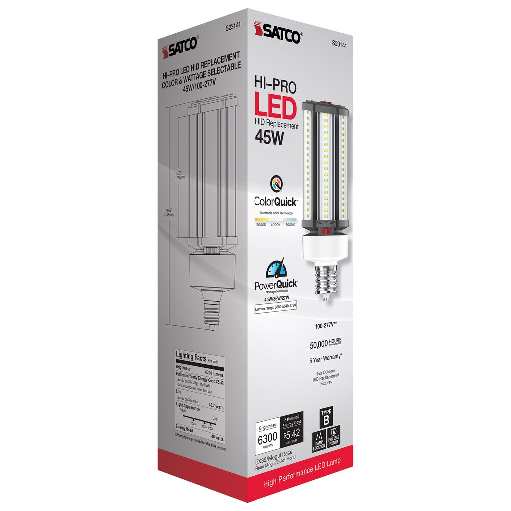 Satco S23141 27W/36W/45W LED Light Bulb