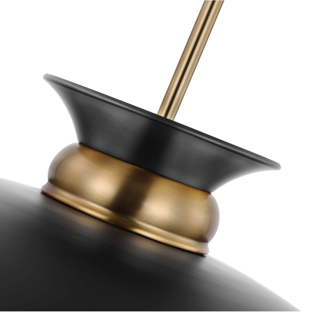 Satco 60-7460 Pendant Fixture Perkins; 1 Light; Small Matte Black with