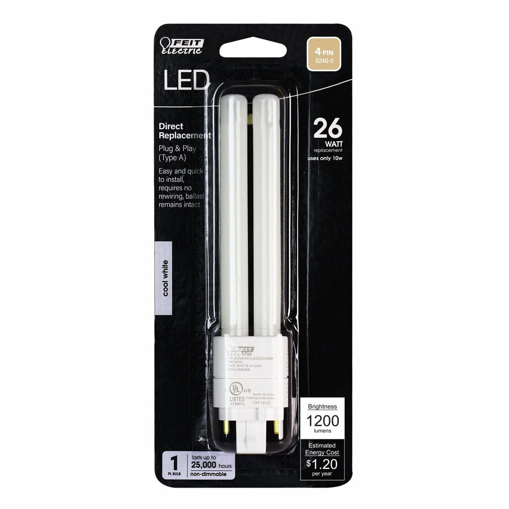 Feit Electric BPPLD26E841LEDG2HDRP 10W Quad-Tube Cool White LED