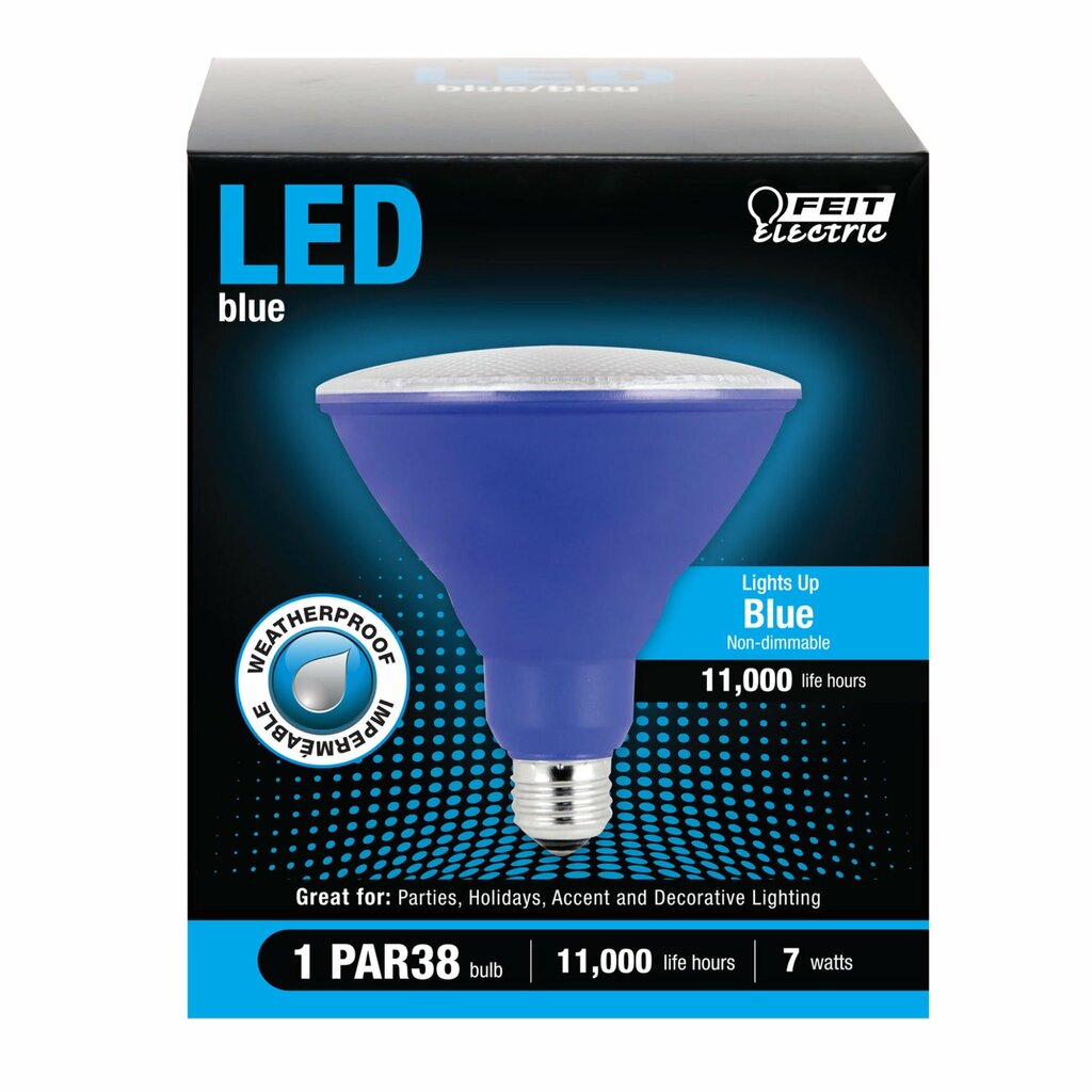 Feit Electric PAR38/B/10KLED/BX 7W PAR38 Blue LED Light Bulb