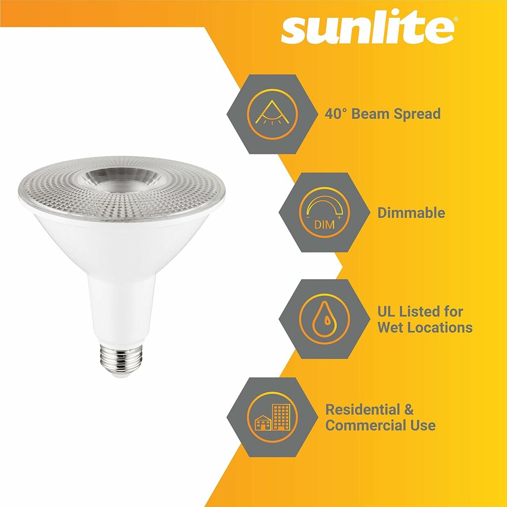 Sunlite 87938-SU 15W PAR38 Daylight LED Light Bulb
