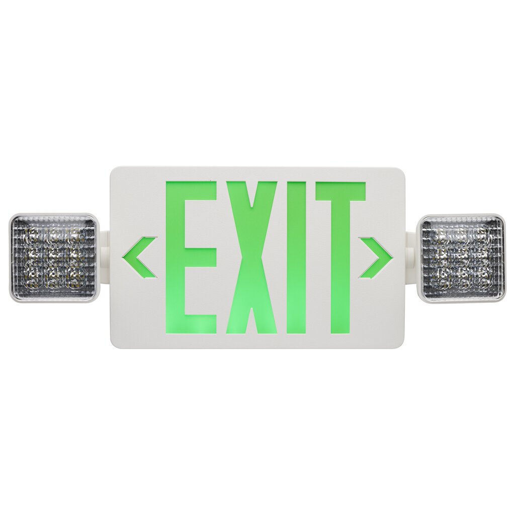 Satco 67-120 2.8W LED Fixture Combination Green Exit Sign/Emergency