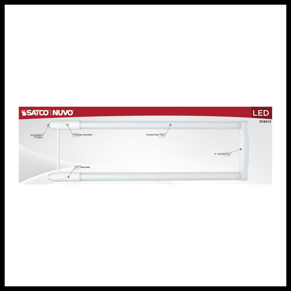 Satco S18413 11.5W/13W/15W T8 LED Light Bulb