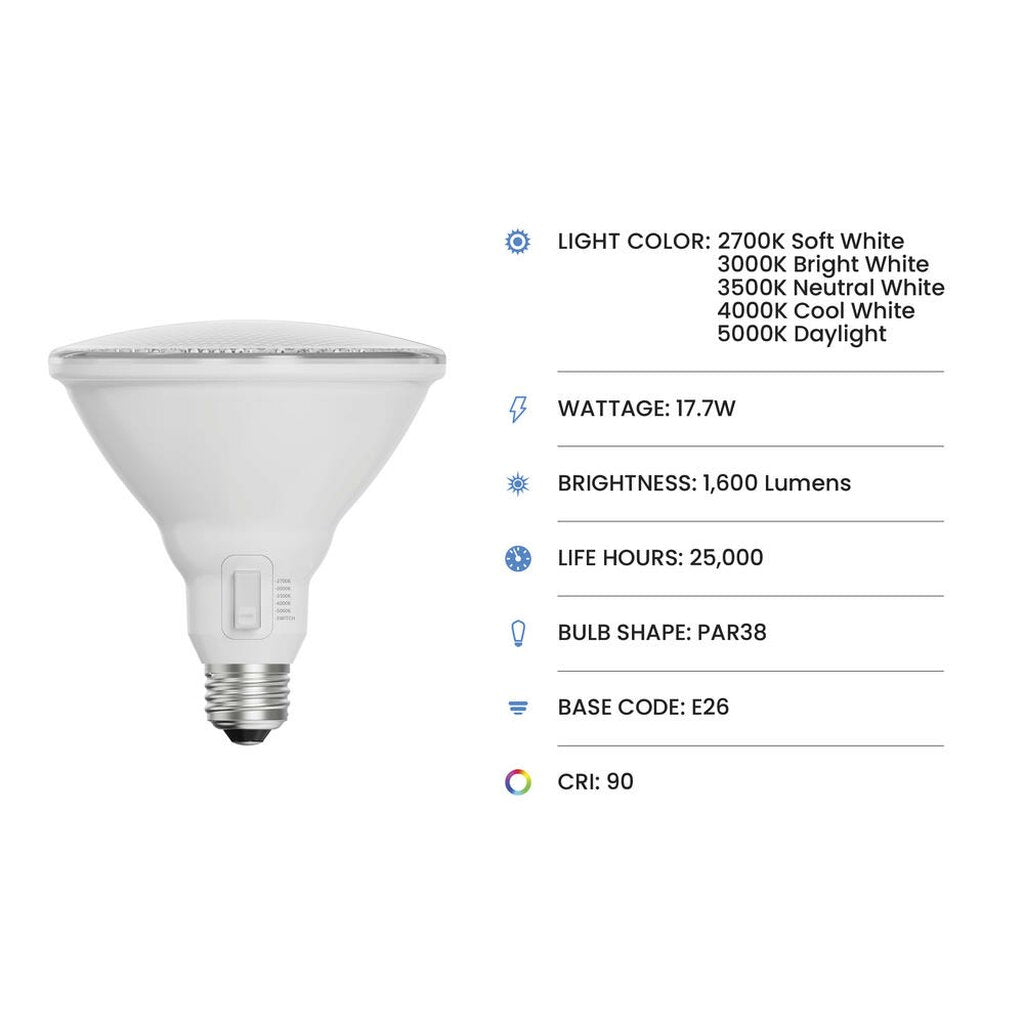 Feit Electric PAR38150DM5CCTCA 17W PAR38 CCT LED Light Bulb
