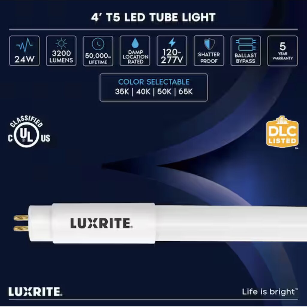 Luxrite LR34154 24W T5 CCT LED Light Bulb
