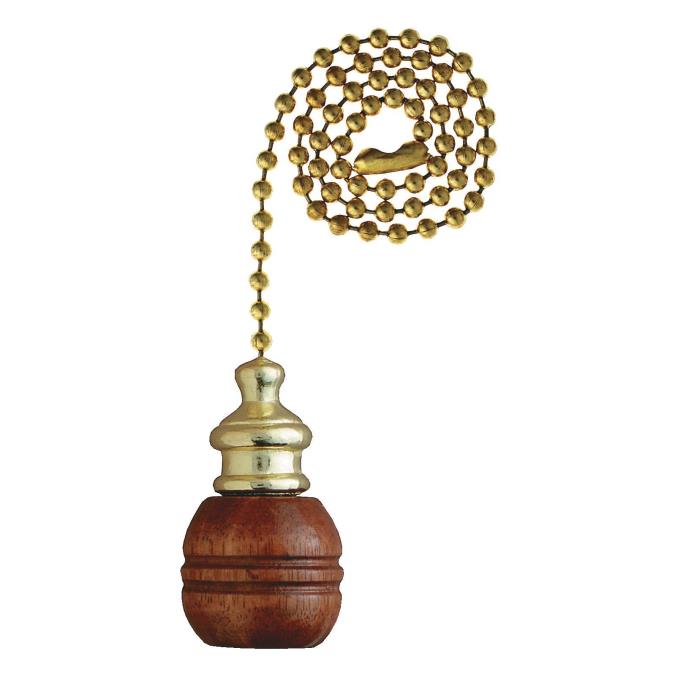 Westinghouse 7700700 Sculptured Walnut Wooden Ball Polished Brass