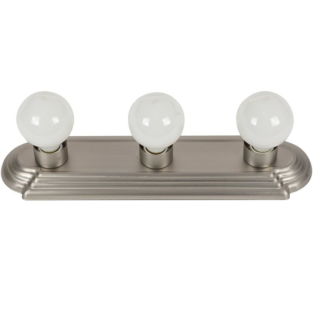 Sunlite 45000-SU Bath Fixture 3 Lamp Vanity Globe Style Brushed Nickel