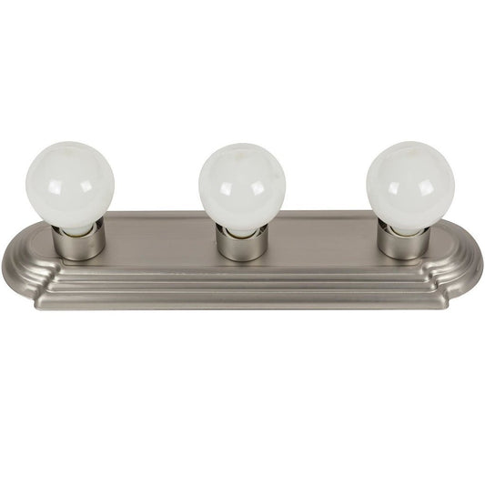 Sunlite 45000-SU Bath Fixture 3 Lamp Vanity Globe Style Brushed Nickel