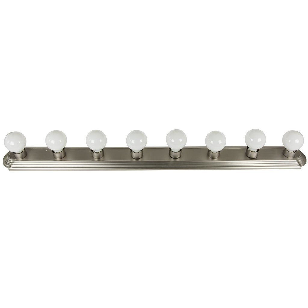 Sunlite 45300-SU Bath Fixture 8 Lamp Vanity Globe Style Brushed Nickel