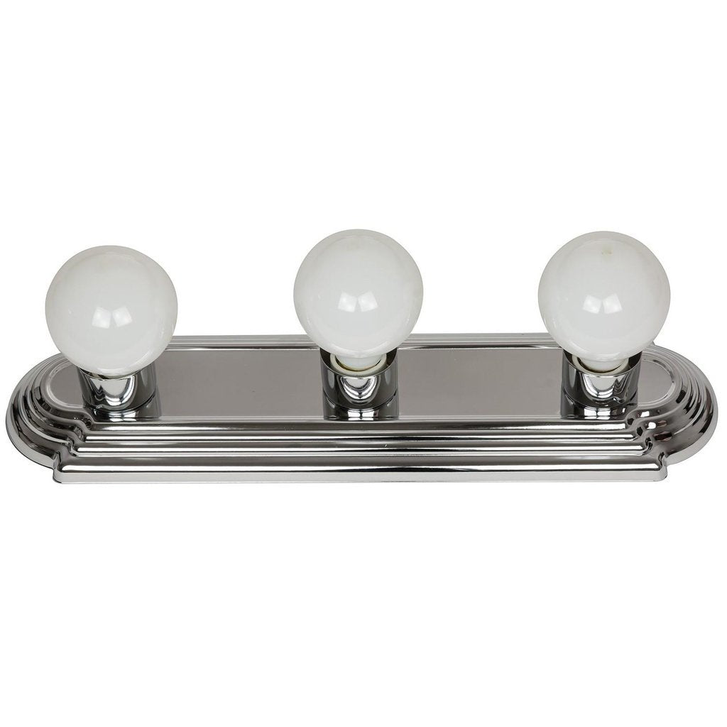 Sunlite 45025-SU Bath Fixture 3 Lamp Vanity Globe Style Chrome Finish