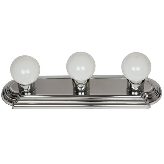 Sunlite 45025-SU Bath Fixture 3 Lamp Vanity Globe Style Chrome Finish