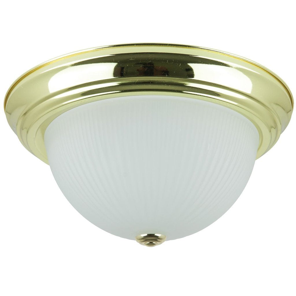 Sunlite 04582-SU Fixture 13" Decorative Dome Ceiling Polished Brass