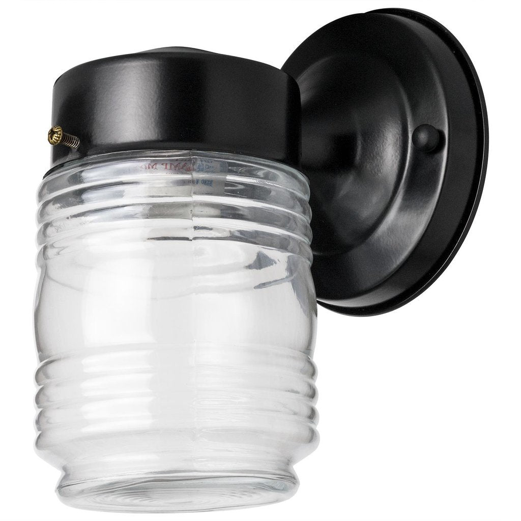 Sunlite 47040-SU Fixture Wall Mount Jar Style Outdoor Black Finish