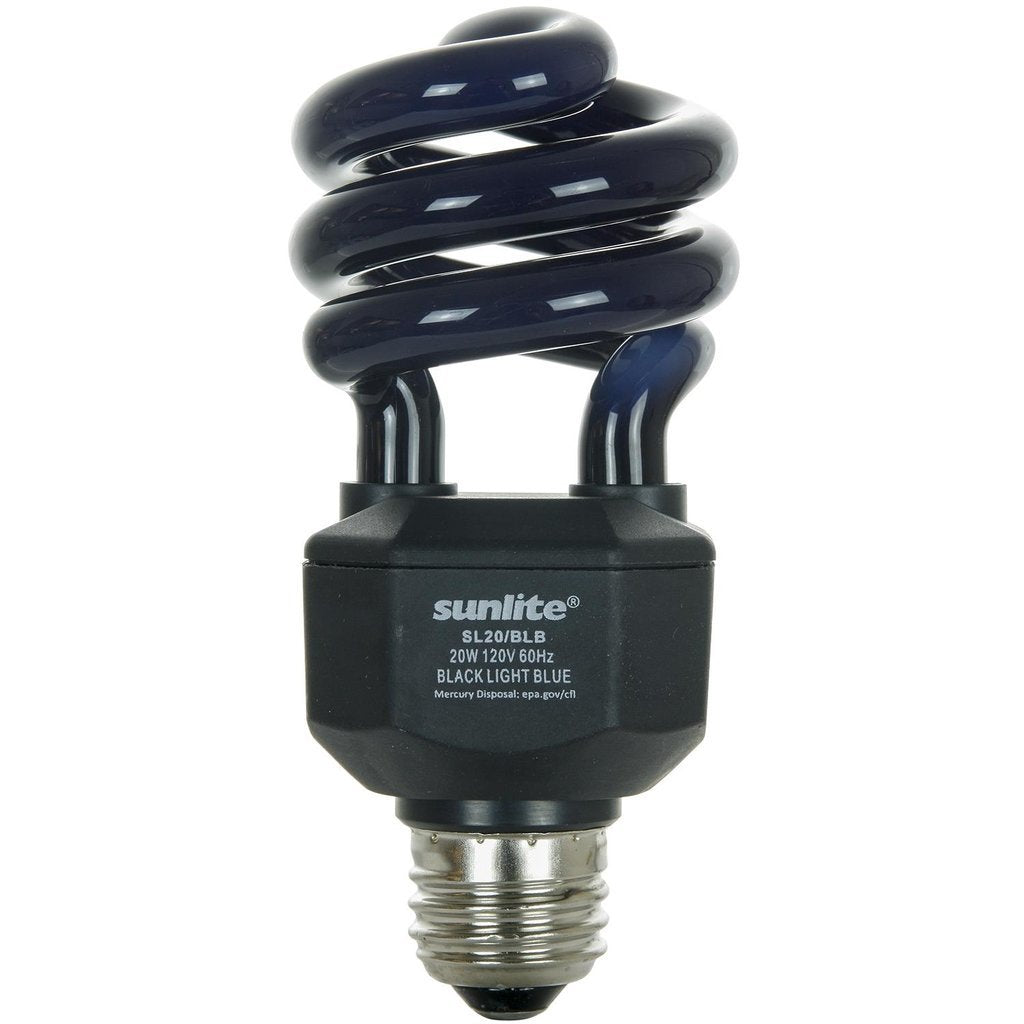 Sunlite 05439-SU 20W T3 Coil Black Light Blue CFL Light Bulb
