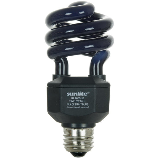 Sunlite 05439-SU 20W T3 Coil Black Light Blue CFL Light Bulb