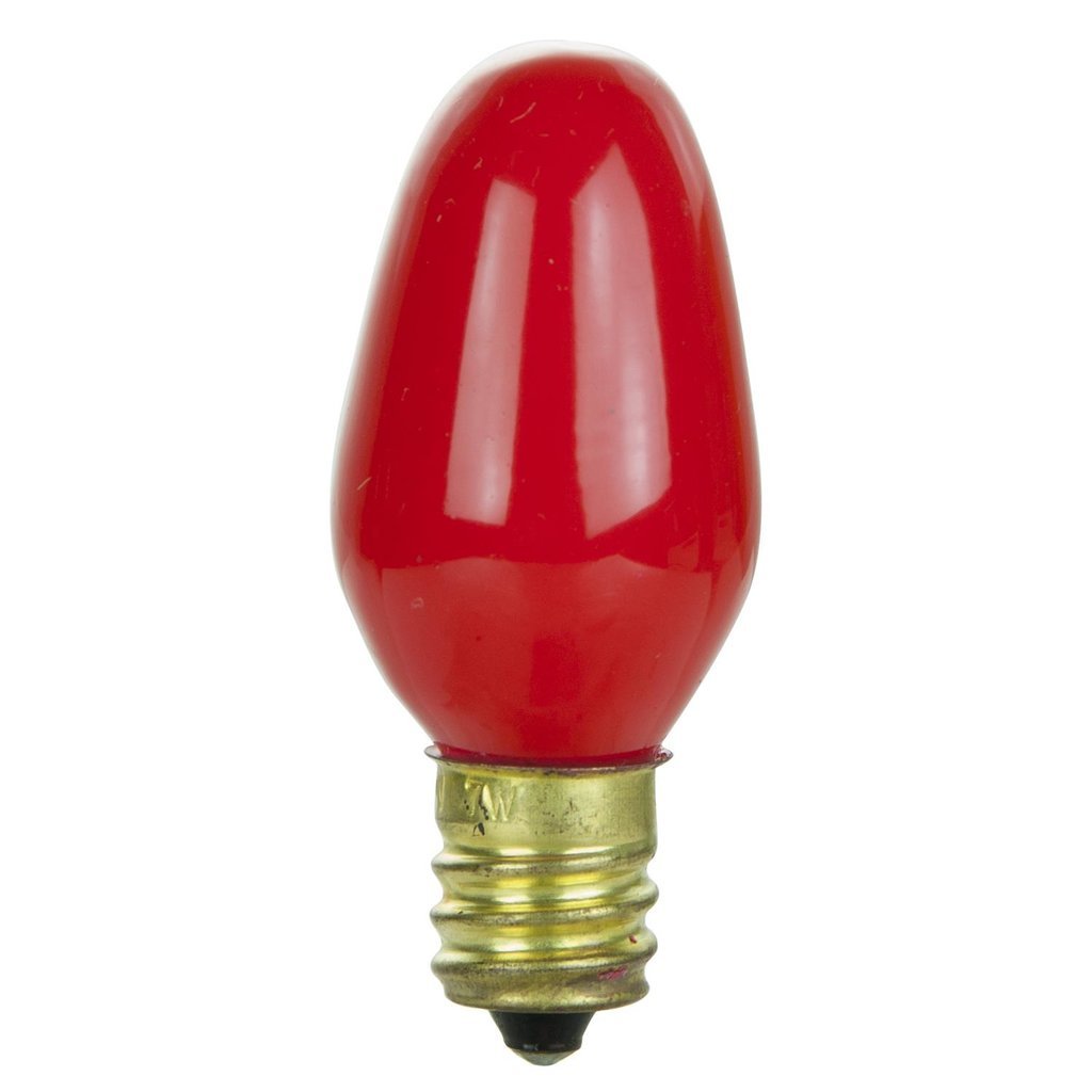Sunlite 01275-SU 7W C7 Red Incandescent Light Bulb