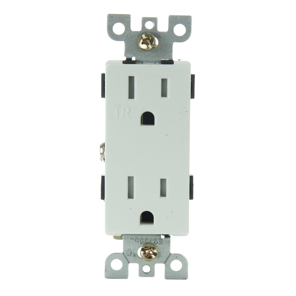 Sunlite 08159-SU Receptacle E559/WH 15A Tamper Resistant Decorative