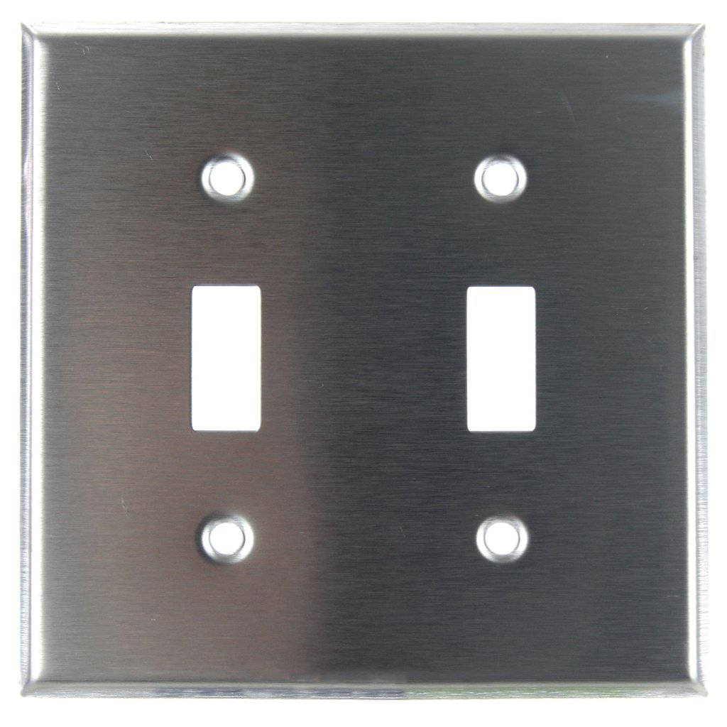 Sunlite 50630-SU Wall Plate E102/S 2 Gang Toggle Switch Plate Steel