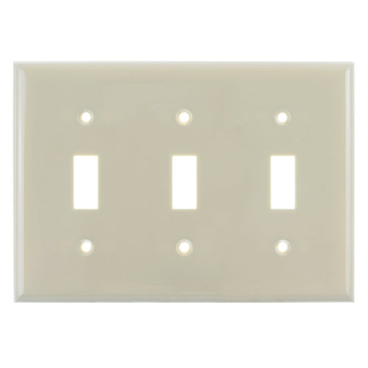 12 pack - Sunlite 50522-SU Wall Plate E103/I 3 Gang Toggle Switch