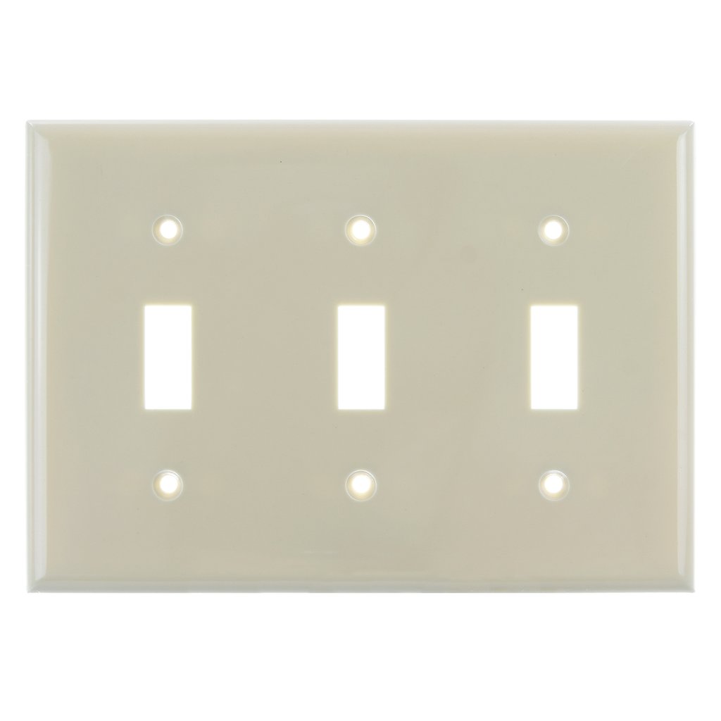 Sunlite 50522-SU Wall Plate E103/I 3 Gang Toggle Switch Plate Ivory