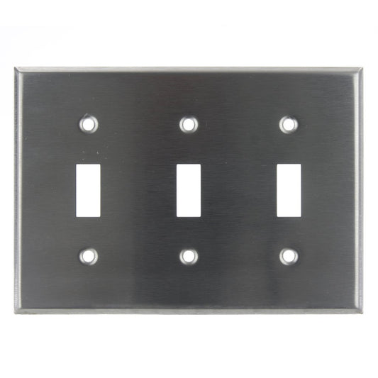 120 pack - Sunlite 50635-SU Wall Plate E103/S 3 Gang Toggle Switch