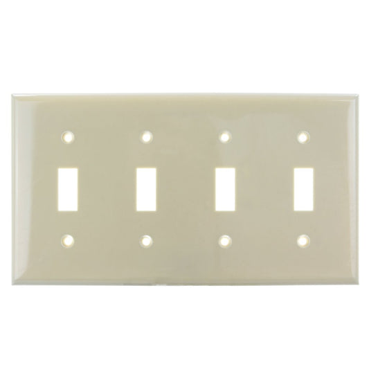 4 pack - Sunlite 50532-SU Wall Plate E104/I 4 Gang Toggle Switch Plate