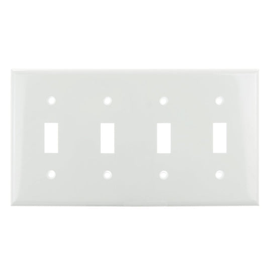 4 pack - Sunlite 50537-SU Wall Plate E104/W 4 Gang Toggle Switch Plate
