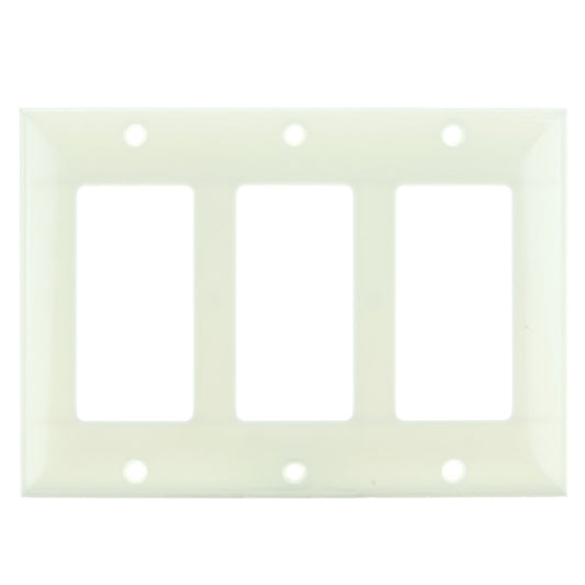 4 pack - Sunlite 50732-SU Wall Plate E303/A 3 Gang Decorative Switch