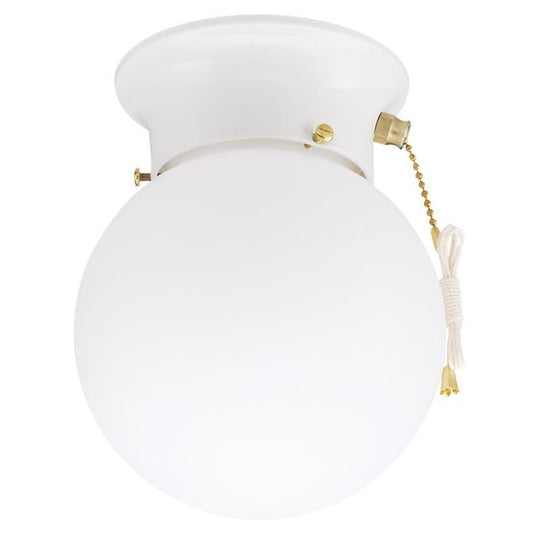 Westinghouse 6668091 Close-to-ceiling Fixture 1LT 6" FLSH WH FIN GLB
