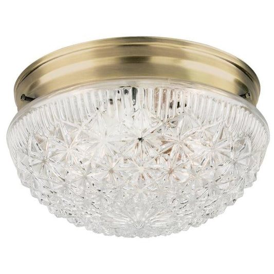 Westinghouse 6661048 Close-to-ceiling Fixture 2LT 9.5" FLUSH AB W/CLR