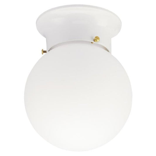 Westinghouse 6660791 Close-to-ceiling Fixture WEST 1LT WH GL GLB FIN