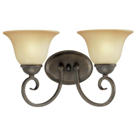 Westinghouse 6659300 Sconce Fixture 2Lt Wall Brkt Ebony Brnz Aged