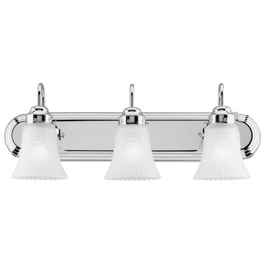 Westinghouse 6652291 Sconce Fixture 3LT CHRM RACEWY W/FRST GLS
