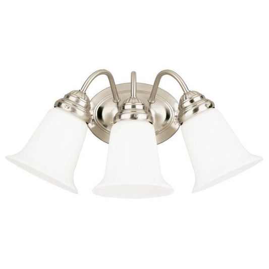 Westinghouse 6649791 Sconce Fixture 3LT Wall BN w/White Opal Gls