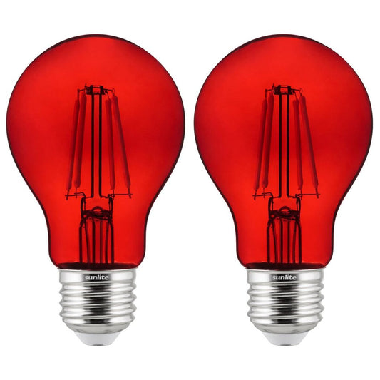 Sunlite 81082-SU 4.5W A19 Red LED Light Bulb