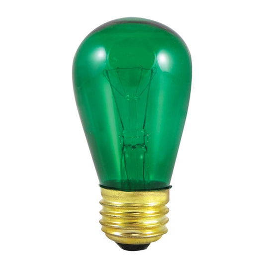 Bulbrite 861209 (701411) 11W S14 Green Incandescent Light Bulb